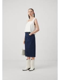 Tripursundari Fashion - Women's Solid Midi Navy Blue Skirt