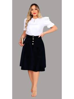Tripursundari Fashion - Women Solid Black Knee Length Skirt