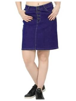 Tripursundari Fashion - Women's Solid Navy Blue Mini Skirt