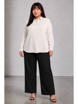 Virgio - Women's Cotton Regular Fit Solid White Shirt