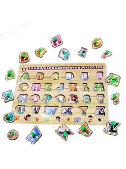 TOYTALES - Educational Alphabets Puzzle Game Wooden Puzzles For Boys & Girls (30 cm)
