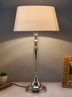 Homesake - Imperial Nickel Lamp White Drum Shade