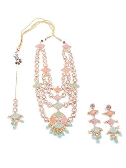 Odette - Women Multi-Color Layered Bridal Long Rani Haar Jewellery Set