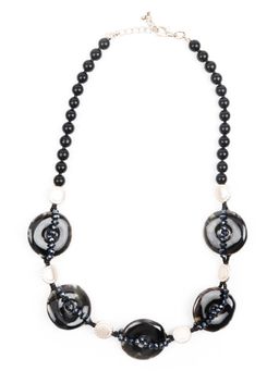 Odette - Women Black Beaded Long Necklace