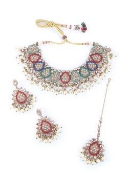 Odette - Multi-Color Kundan Pearl Jewellery Set