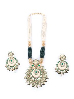 Odette - Green Faux Pearls Kundan Jewellery Set