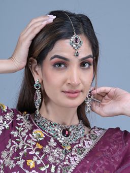 Odette - Multi-Color Stone Studded Necklace Set