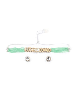 Odette - Green Kundan and Stone Studded Alloy Jewellery Set