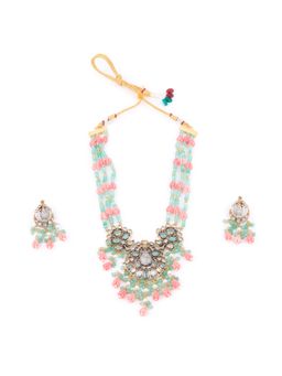 Odette - Multi-Color Kundan Beads Alloy Jewellery Set