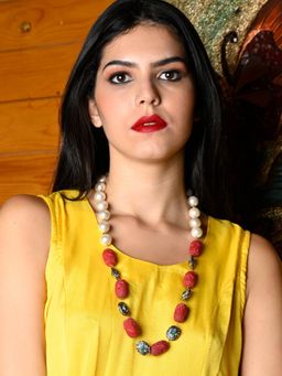 Odette - Women Stylish Multi-Color Stone Beads Necklace Set