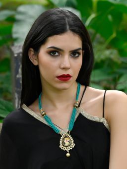 Odette - Blue Vintage Strung with Beads Necklace