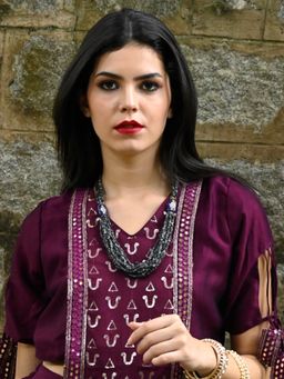 Odette - Black Mixed Beads and Kundan Necklace