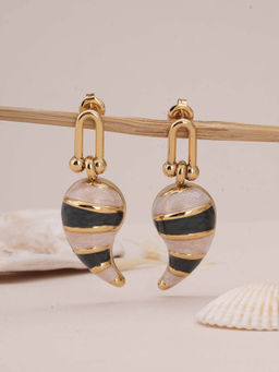 Palmonas - Black Tapered Twist Drop Earrings