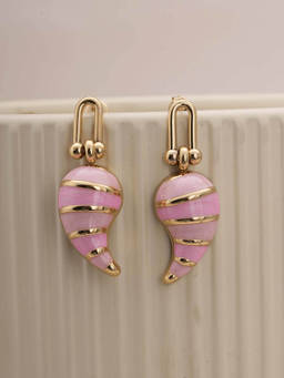Palmonas - Rose Pink Horned Drop Earrings