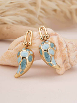 Palmonas - Blue Spotted Swirl Drop Earrings