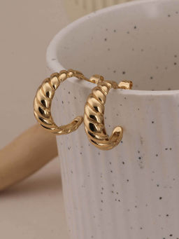 Palmonas - Gold Croissant Hoop Earrings