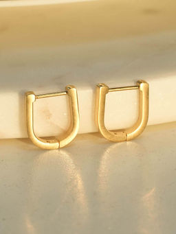 Palmonas - Gold U-Shaped Hoop Earrings