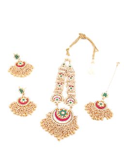 Odette - Women Multi-Color Cluster Beads Kundan Jewellery Set
