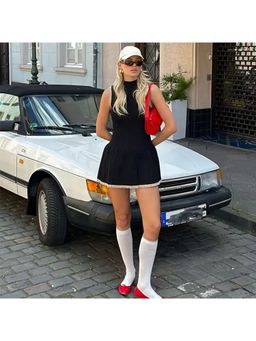 MISS MOSA BY AKANKSHA - Abby Luxe Short Knit Black Mini Dress