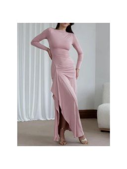 MISS MOSA BY AKANKSHA - Pink Evana Statement Slit Maxi Dress