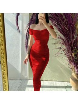 MISS MOSA BY AKANKSHA - Hilosia Bodycon Red Maxi Dress