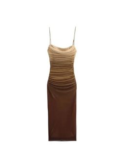MISS MOSA BY AKANKSHA - Brown Martha Bodycon Summer Midi Dress