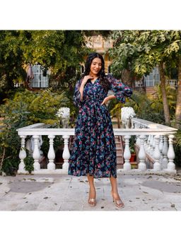 Noun - Helga Multicolor Floral Maxi Dress with Belt