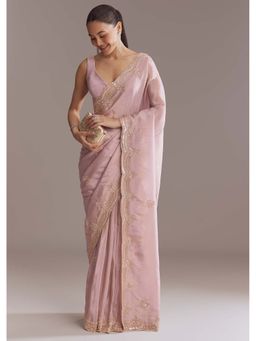 KALKI FASHION - Lavender Tissue Heavy Hand Embellished Saree with Unstitched Blouse