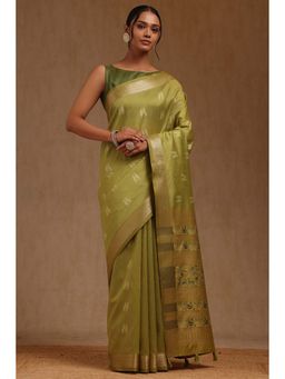 Soch - Light Green Tussar Warli Woven Design Saree with Unstitched Blouse