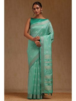 Soch - Green Tussar Warli Woven Design Saree with Unstitched Blouse