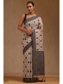 Soch - Black Chanderi Woven Design Saree with Unstitched Blouse