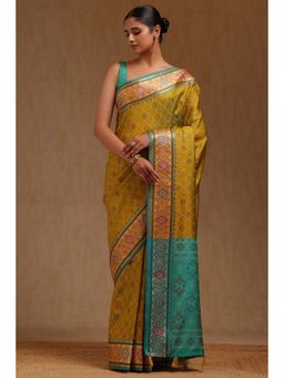 Soch - Light Olive Silk Woven Design Saree with Unstitched Blouse