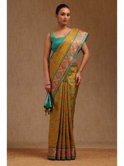 Soch - Light Olive Silk Woven Design Saree with Unstitched Blouse