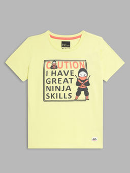 Blue Giraffe - Boys Yellow Printed T-shirt