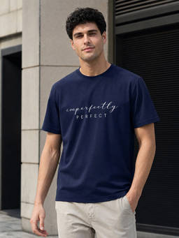 Nobero - Men Blue Regular Fit Printed T-Shirt