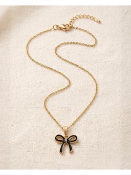 FUNKRAFTS - Black Bow Charm Necklace (7-12 Years)