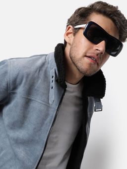 Campus Sutra - Light Blue Windcheater Bomber Jacket