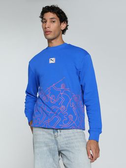 Puma - Classics Mens Blue Crew Sweatshirt