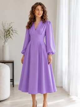 STARIN - Women Lavender Crepe Dress