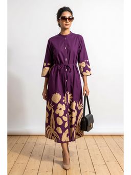 Jisora - Women Purple Cotton Dress