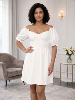 KOTTY - Women White Viscose Rayon Dress
