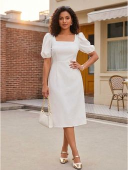 KOTTY - Women White Viscose Rayon Dress