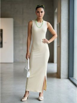 KOTTY - Women Beige Polyester Dress