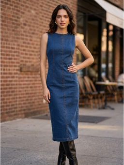 KOTTY - Women Blue Cotton Dress