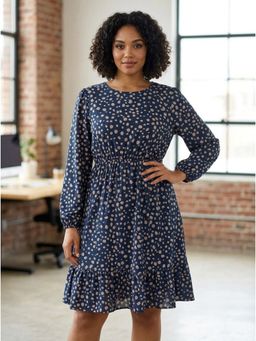 KOTTY - Women Blue Cotton Blend Dress