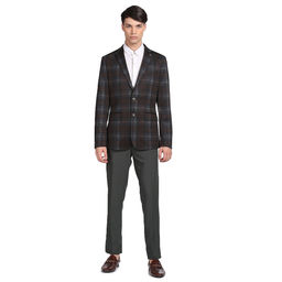 Arrow - Men Brown Single Breasted Check Formal Blazer