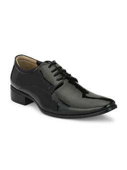 Delize - Mens Black Solid Derby Shoes