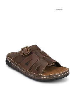 Delize - Mens Brown Solid Leather Sandals