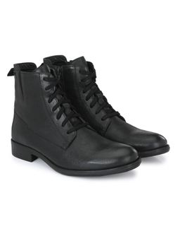 Delize - Mens Black Solid Derby Boots