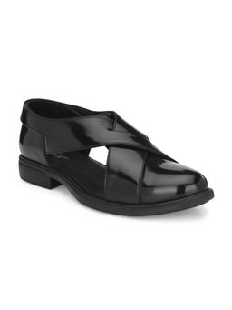 Delize - Mens Black Solid Roman Casual Sandals